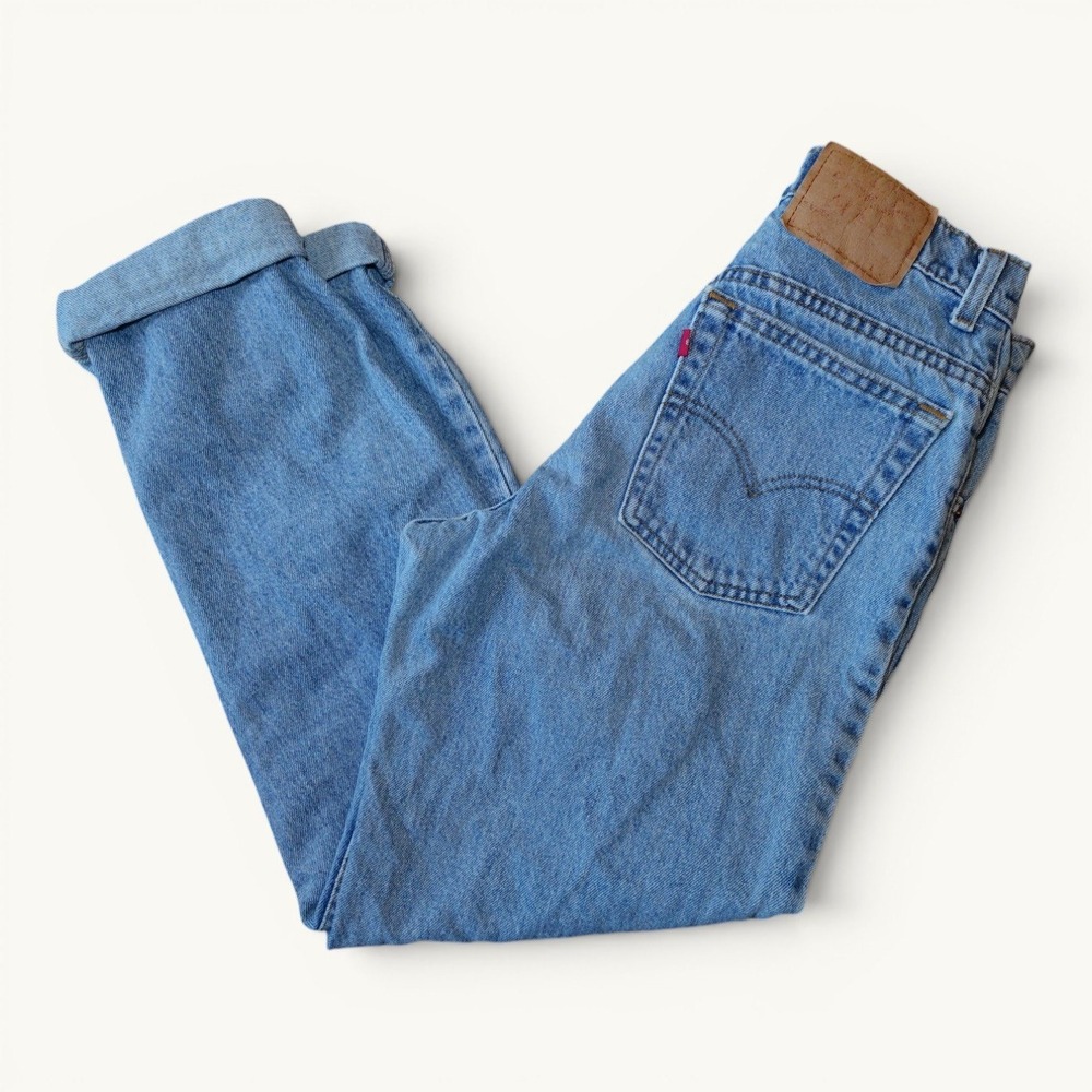Vintage Levi's Light Wash Straight Leg Jeans Women's 11 Rigid Denim